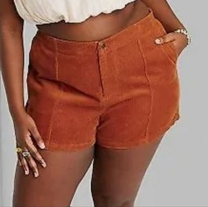 🔥NWT🔥SZ XXL Women's High-Rise Cord Shorts - Wild Fable Rust